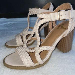 Braided Block Nude Heels